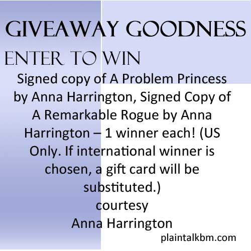 Anna Harrington giveaway